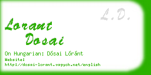 lorant dosai business card